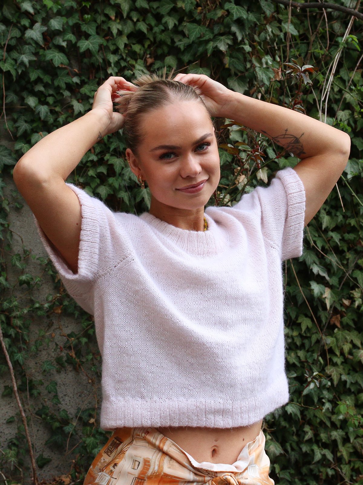 トップス papier knit nosleeve/pickles Knitting pattern and yarn kit - Spring Along Tee